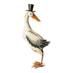 Metal Tophat Duck – White & Multi (22.25") by by Manual Woodworkers