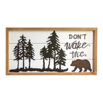 Don’t Wake The Bear Wooden Wall Sign - 23"L Rustic Cabin Lodge Decor by Manual Woodworkers