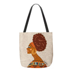 Artistic Ethnic Beauty Reusable Tote Bag - 17"X17" Cotton Blend Boho Style by Manual Woodworkers
