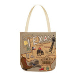 State To State Texas Cotton Blend Everyday Tote - 17"X17" Reusable Eco Friendly Bag by Manual Woodworkers