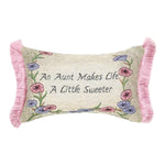 Aunt Makes Life… Word Pillow 12.5x8" Cotton-Poly-Polypropylene Decorative Pillow for Sofa or Chair by Manual Woodworkers