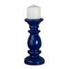 blue ceramic candle holder set large