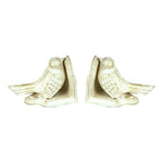 Birds Cast Iron Book Ends – Set of 2 (Natural Finish) 4.53" by Manual Woodworkers