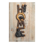 Lodge Style Bear Wall Art - 11.75"H Brown & Black Rustic Cabin Decor by Manual Woodworkers