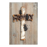 Woodland Black Bear Wall Cross Decor - 13"W Rustic Cabin Faith Accent by Manual Woodworkers