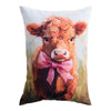 Coquette Highland Cow Climaweave Outdoor Pillow 13x18