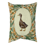 Duck Portrait Rustic Garden Pillow - 13"X18" Climaweave Polyester Lumbar Outdoor &amp; Indoor Decor by Manual Woodworkers