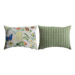 Outdoor Decorative Pillow Rectangular Floral Accent - 18"X13" Climaweave Polyester Lumbar Decor by Manual Woodworkers