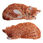 Orange Tabby Cat Throw Pillow – 20x10" Cotton-Poly Blend Animal Decorative Accent by Manual Woodworkers