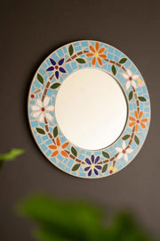 Mosaic Wall Mirror With Glossy Tile Frame 19.5