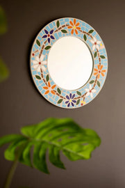 Mosaic Wall Mirror With Glossy Tile Frame 19.5
