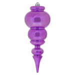 Vickerman N150669DSV 14" Orchid Shiny Finial Christmas Ornament Uv Treated With Drilled And Wired Cap
