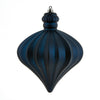 Vickerman N175831D 6" Midnight Blue Matte Onion Drop Christmas Ornament 4 Per Pack