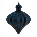 Vickerman N175831D 6" Midnight Blue Matte Onion Drop Christmas Ornament 4 Per Pack