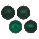 Vickerman N591574DA 6" Midnight Green 4-Finish Ball Ornament Assortment 4 Per Box