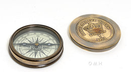 Brass Makers to the Queen Compass with Leather Case – 0.8 Inch Collectible