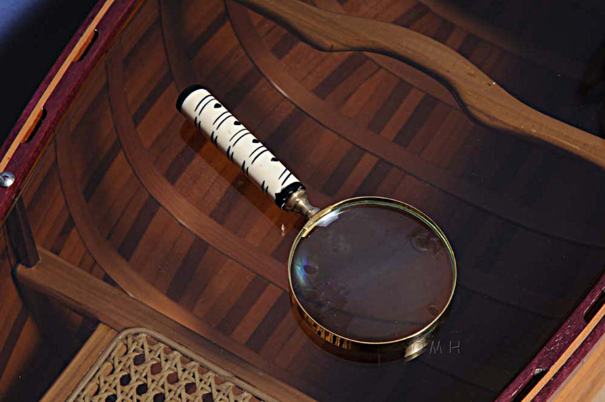 Magnifier in Wood Box – Brass Handle – 1 Inch Decorative Reading Tool ...