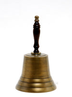 Hand Bell – Antique Brass with Wooden Handle – 11.5" Classic Ship Bell By Old Modern Handicrafts