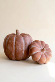 Oversized Paper Mache Pumpkin Sculptural Accent With Distressed Finish 12