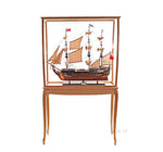Display Case – Beach Timber Wood – 69in Height – Plexiglass Panels for Collectibles