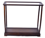 Display Case for Midsize Tall Ship Classic Brown – 31.5 in – Hardwood Frame with Clear Panels By Old Modern Handicrafts