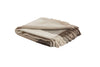 Beige oversized plaid throw blanket 73 inch