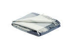 Recycled Wool & Alpaca Plaid Throw Blue & White Oversized Cozy Indoor Blanket 59"x73" By Auskin