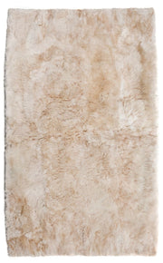 Rectangular Indoor Rug with Soft Alpaca Fur Texture