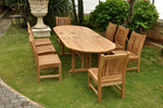 Anderson Teak Set-76 Sahara Dining Side Chair 9-Pieces Oval Dining Set