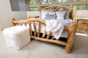 Indoor Sheepskin Cube Ottoman with Foam Core