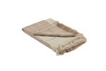 Baby Alpaca Wool Throw Blanket 41"x 71" – Ultra-Soft Artisan-Made Indoor Throw in Beige and White by Auskin
