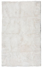 Ivory Alpaca Fur Indoor Rug with Low 1 Inch Pile