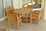Anderson Teak Set-86 Bahama Sahara Armchair 7-Pieces 87" Oval Dining Set