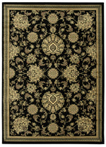 Radici Castello Rectangular Indoor Rugs/Runner, Black