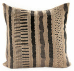 Wool Silk Cushion Square – 20"x20" Neutral Geometric Woven Pillow with Feather Down Fill for Indoor Decor By Auskin