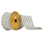 Vickerman Q180536 2.5" X 10 Yards Gray And White Plaid Christmas Ribbon