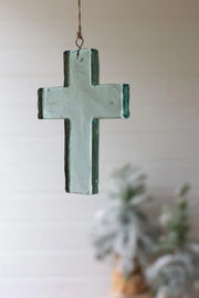 Handmade Recycled Glass Decor With Blue Green Tint 6
