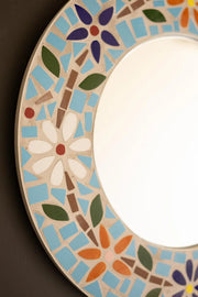Mosaic Wall Mirror With Glossy Tile Frame 19.5
