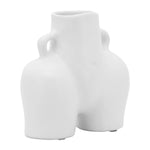 Sagebrook Home 17131-02 Ceramic, 6" Half Body Vase, White