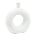 Sagebrook Home 17024-01 Ceramic, 8" Round Cut-Out Vase, White
