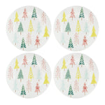 Tree Pattern Plate Set – Luxe Christmas Tableware, Set of 4 by Melrose