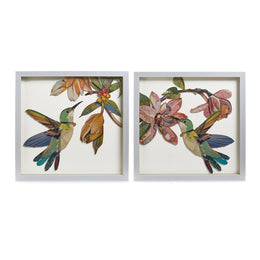 1. Hummingbird Paper Artwork Set of 2 With Vivid Colors and 15.75 Inch Square Frames by [Brand Name]