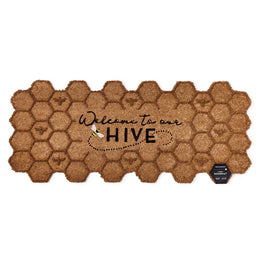 1. Rustic Entryway Door Mat 37 Inch Wide Coir and Vinyl With Bee Theme by [Brand Name]