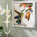 Bird Collage Wall Decor Set of 2 With Glass Front and Back Hooks for Hanging by [Brand Name]
