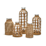 Hand Woven Decorative Vases Set of 5 With Paper Rope Lattice Pattern by [Brand Name]