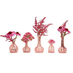 Pink Glass Bottle Vase Set With White Swirl Details for Tabletop Décor by [Brand Name]