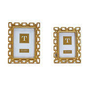 Gold Chain Accent Frames – Set of 2 Photo Frames With Easel and Hanging Options by [Brand Name]