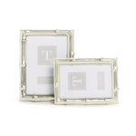 Silver Bamboo Inspired Photo Frame Pair for Home or Office by [Brand Name]
