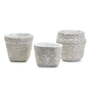 White Washed Decorative Planters Set