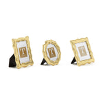 Resin and Glass Photo Frame Set of 3 With Mixed Shape Designs by [Brand Name]
